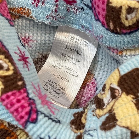 Y2K Disney Chip and Dale Blue Thermal Jogger Sleep Pajama Set 2pc XS - Picture 6 of 7